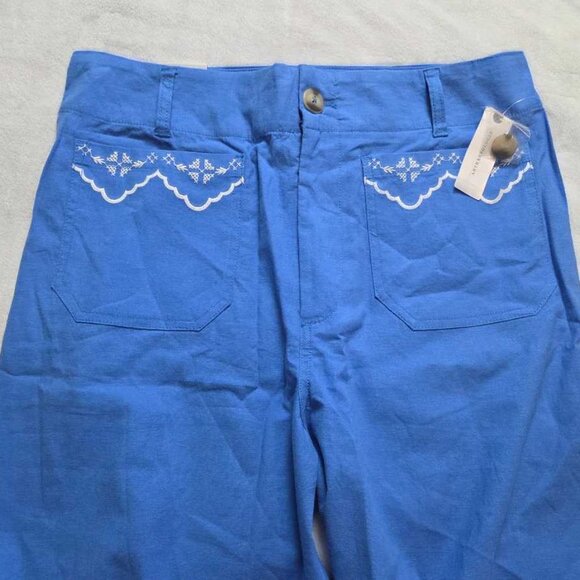 New 31 Maeve x Anthropologie The Colette lace trim full-length wide-leg pants - Picture 7 of 11